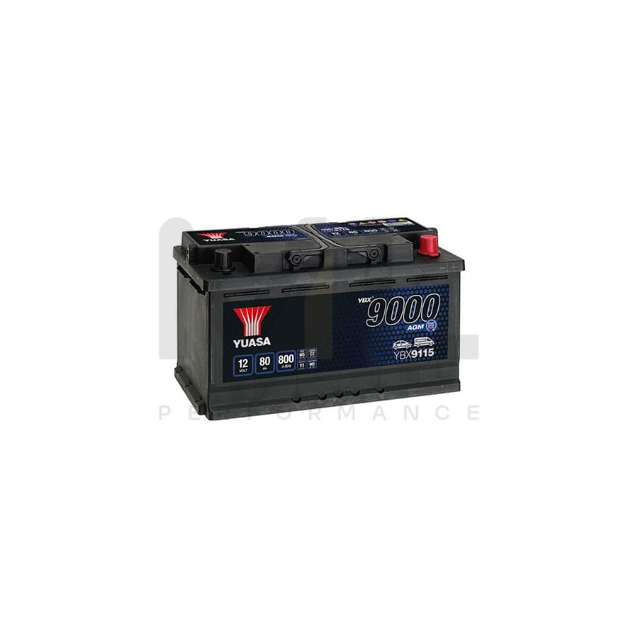 Batería para coche Yuasa Start-Stop AGM YBX9115 12V 80Ah 800A - BPA9216