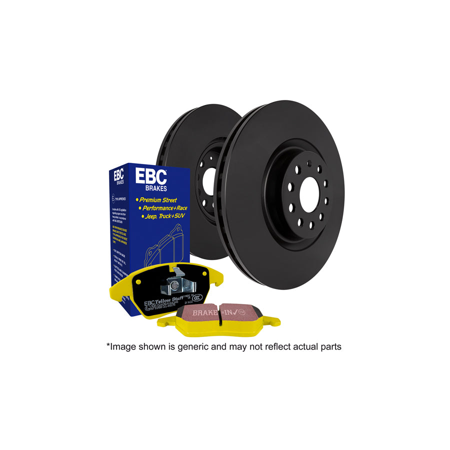 EBC PD03KR811 Yellowstuff Rear Brake Pad & Plain Disc Kit fit for