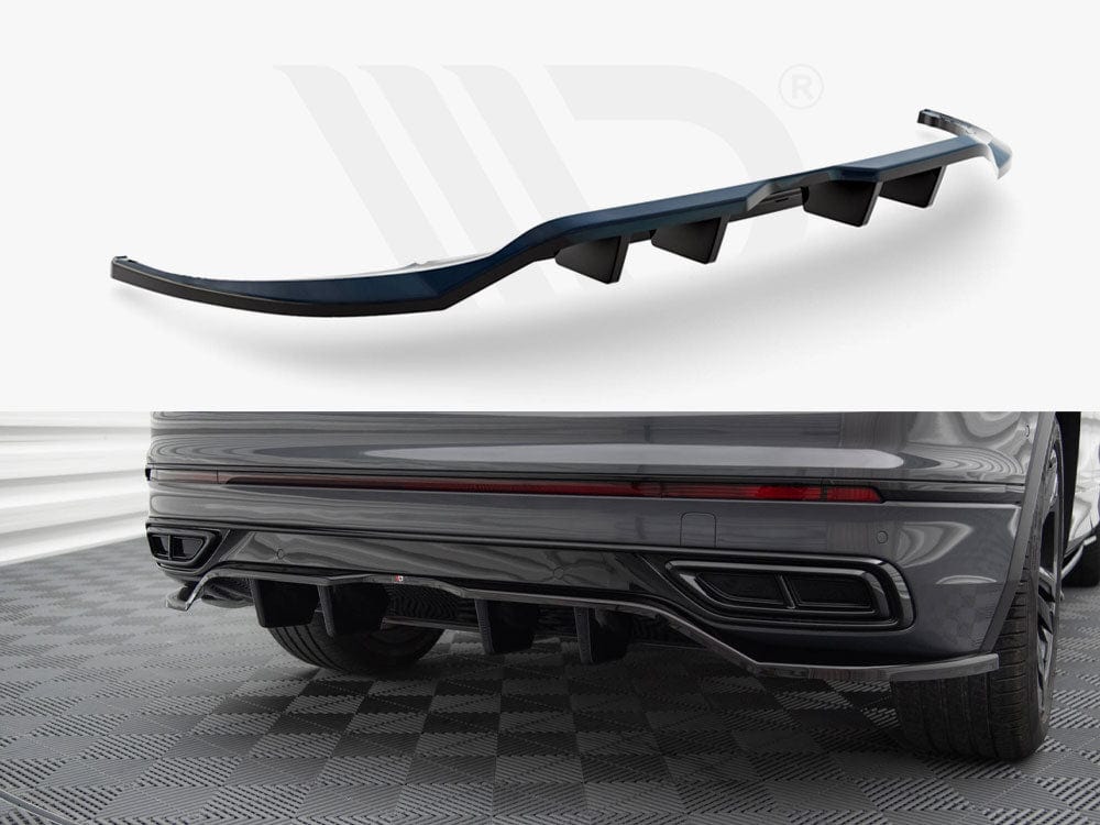 Maxton Design VW Tiguan R-Line MK2 Facelift Central Rear Splitter (Vertical Bars)