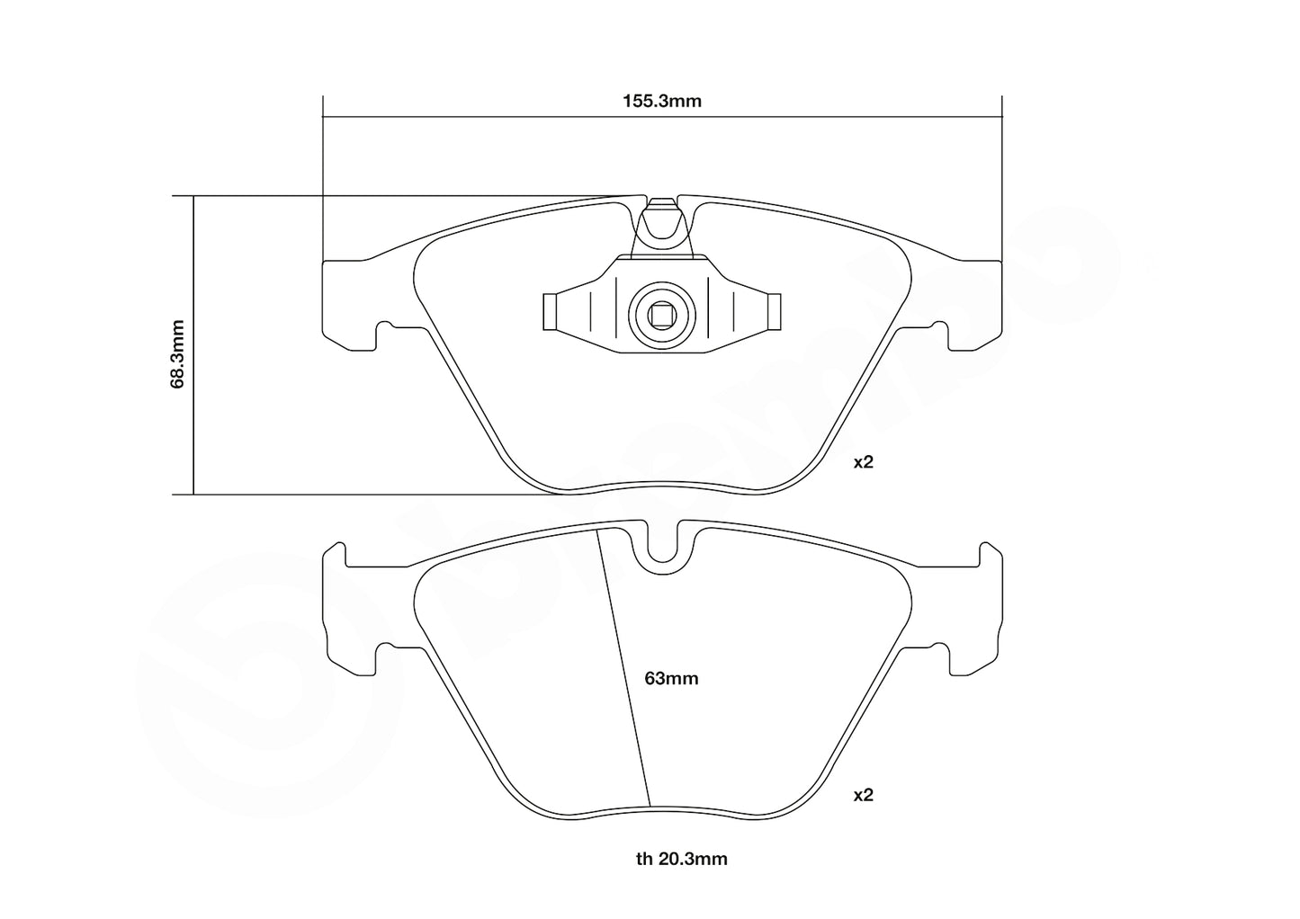 Brembo 07.B314.99-HP2 | HP2 Brake Pads