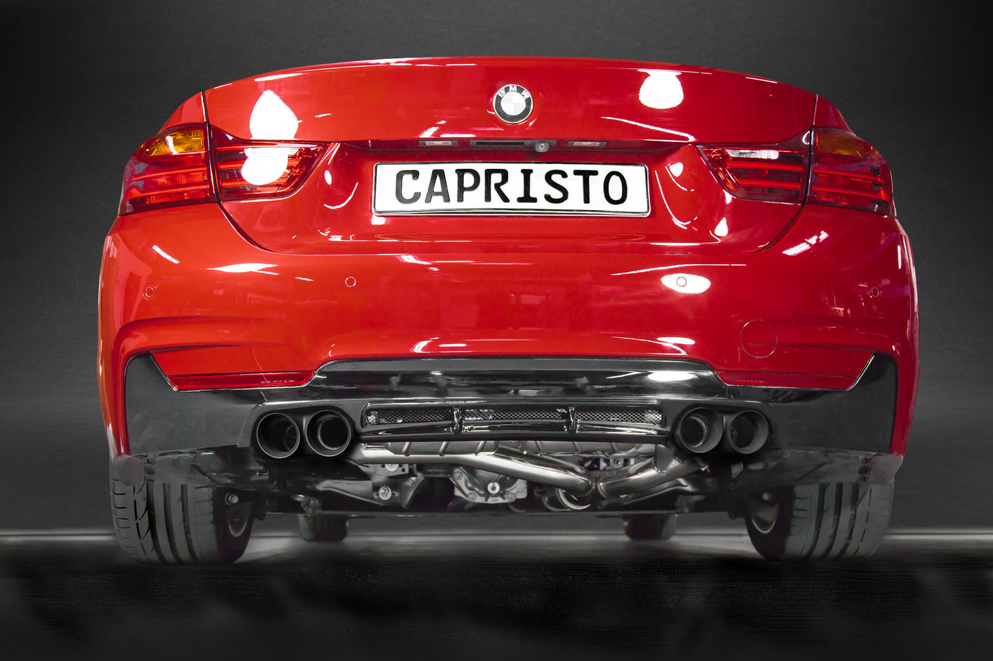 Capristo 02BM02103001 BMW 435i Valved Exhaust with Middle Silencer Spare Pipes and Skirt Diffuser (CES3) 