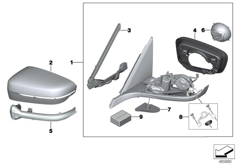 Genuine BMW 51165A1C7E3 F90 G12 Housing Lower Section, Left (Inc. 740LiX, 730Li & 730Ld)