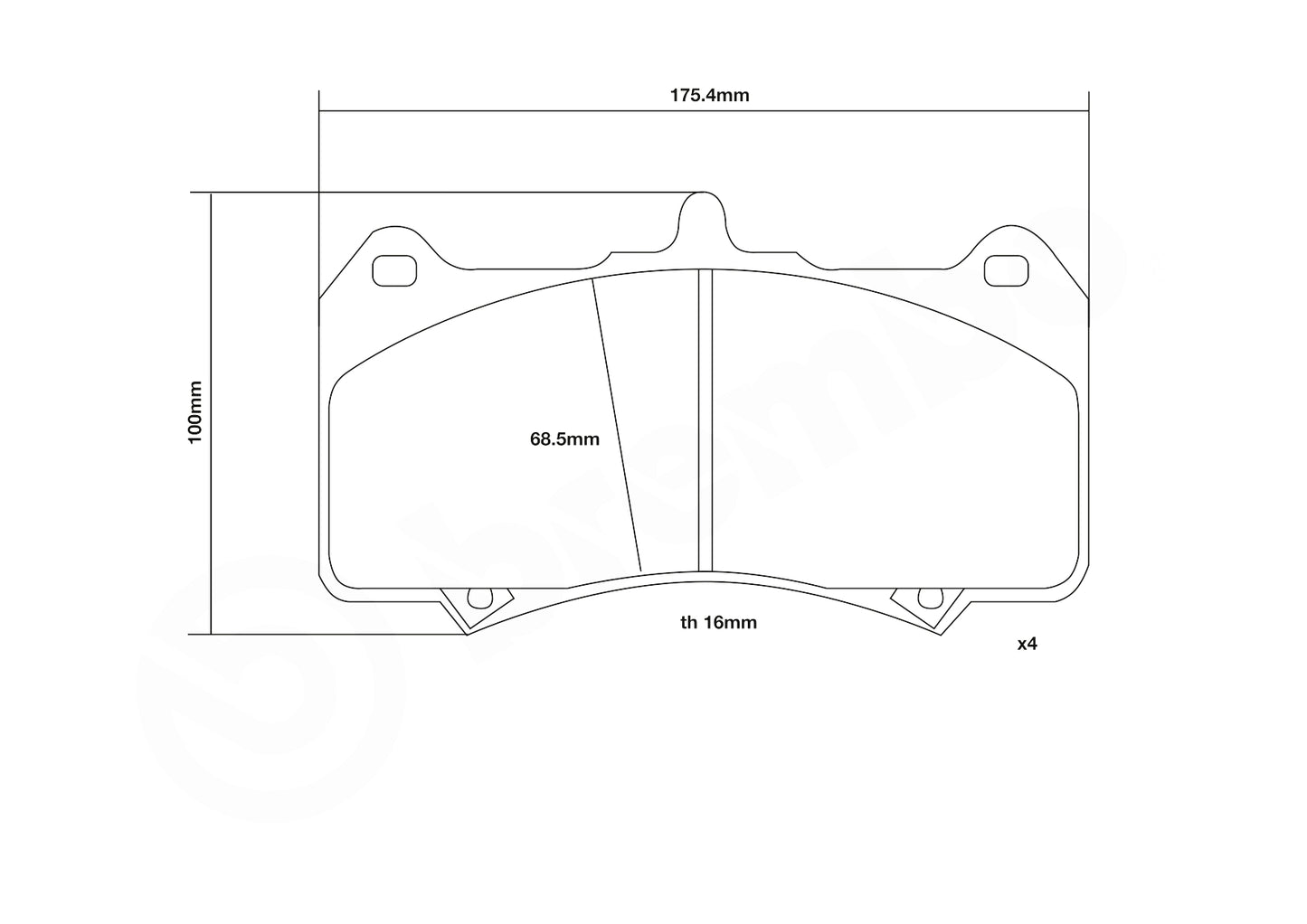 Brembo 07.D435.29-HP2 | HP2 Brake Pads