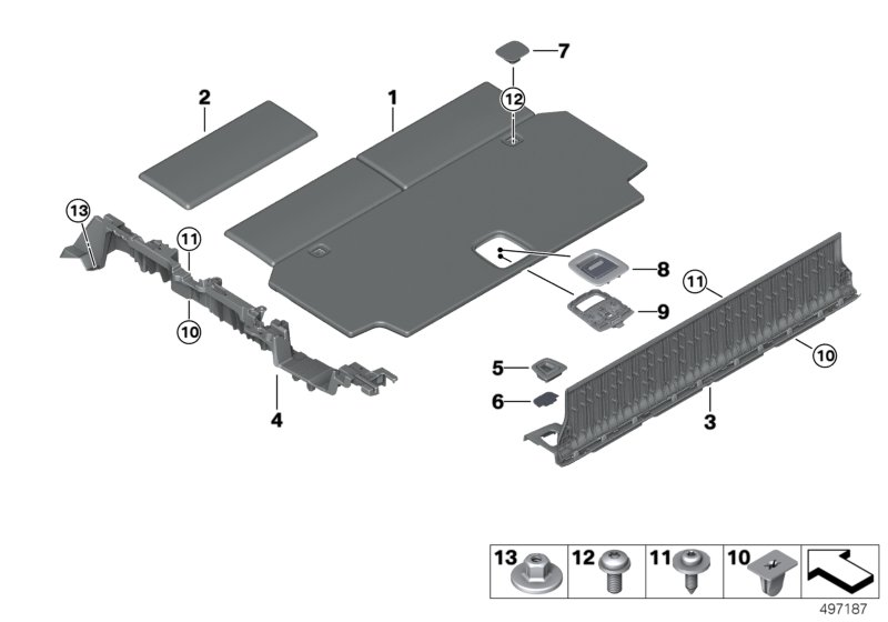 Genuine BMW 51475A01872 Luggage Compartment Floor Carpet - Anthracite (Inc. Alpina XB7 & X7)