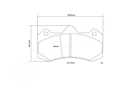 Brembo 07.D435.28-HP2 | HP2 Brake Pads