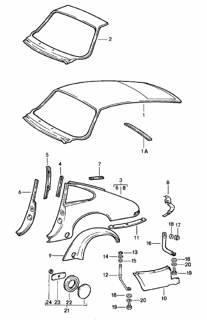 Genuine Porsche Windscreen Frame Porsche 911 78-89 Coupe