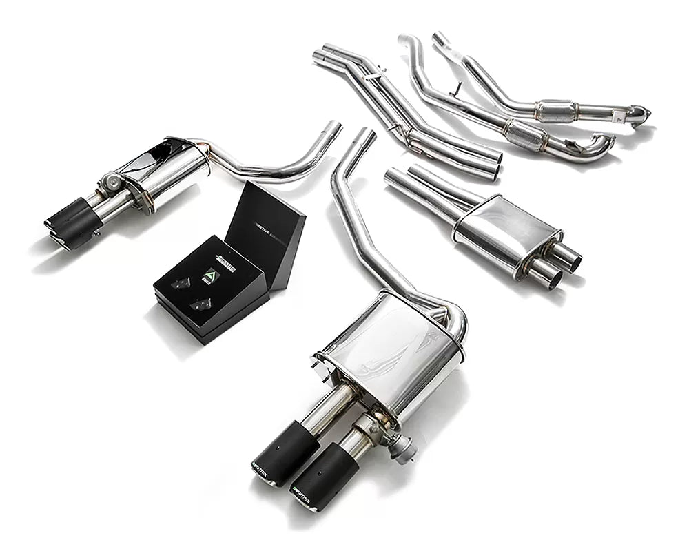 Valvetronic Exhaust System Audi S4 S5 with Carbon Tips | ML Performance Car Parts