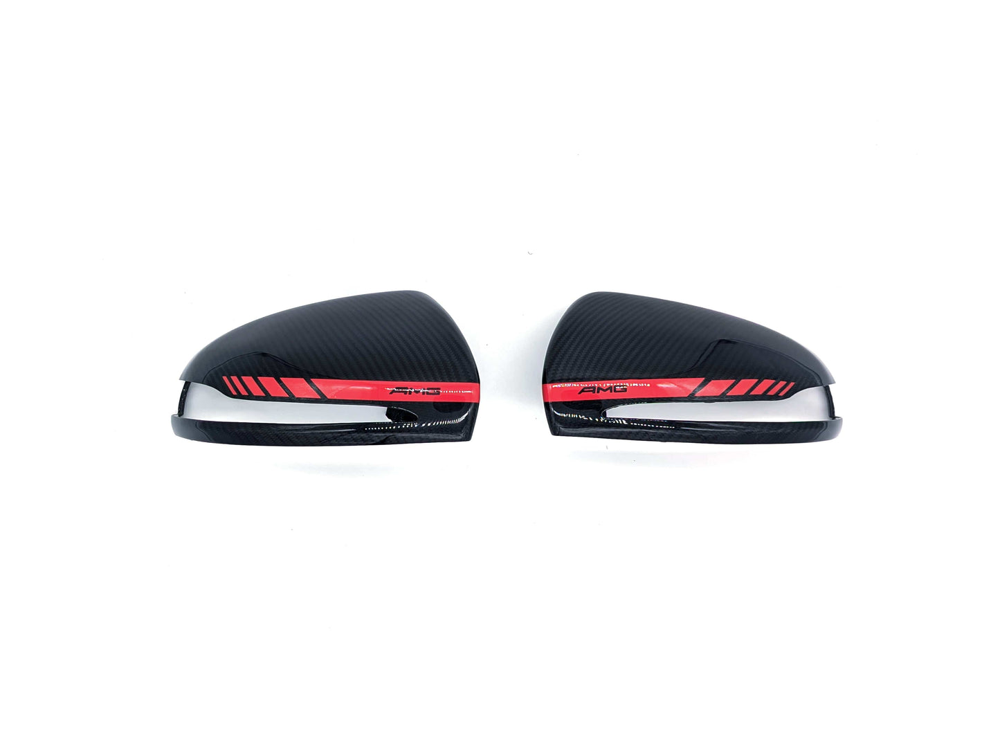 Basic Carbon Mercedes-Benz W205 W213 X247 AMG Style Dry Carbon Fibre Mirror Covers - RHD (Inc. C250, E300, GLC300 & GT63 AMG)