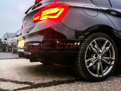 Basic Carbon BMW 1 Series F20 F21 LCI Aggressive Style Gloss Black Rear Diffuser (Inc. 120d, 125i & M140i) - ML Performance UK