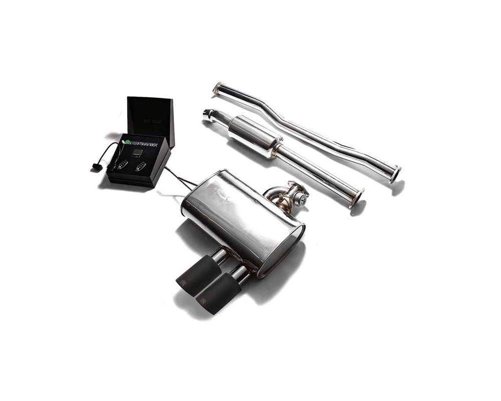 Stainless Steel Valvetronic Exhaust System Mini Cooper S F56 F57 2019+ with Matte Black Tips | ML Performance Car Parts