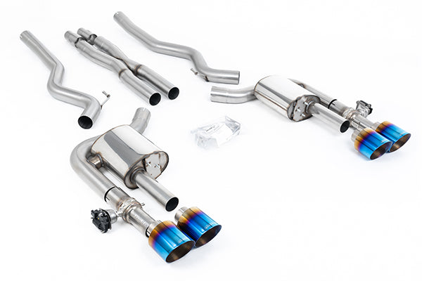 Milltek SSXFD419 Ford Active Valved Cat-Back With X Pipe And GT-115 / 4.5' Burnt/Blue Titanium Tips (Inc. Mustang)