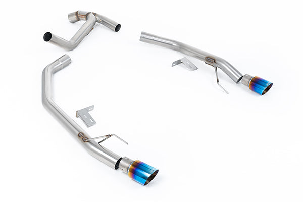 Milltek SSXFD446 Ford Twin Outlet (Ranger Raptor Style) With GT-90 Burnt/Blue Titanium Tips (Inc. Ranger)