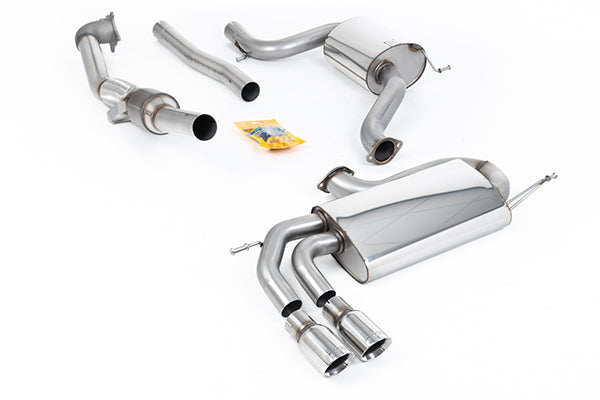 Milltek SSXVW275 Volkswagen 3-Inch Race System - Resonated (Quieter) - Polished Tips (Inc. Golf)