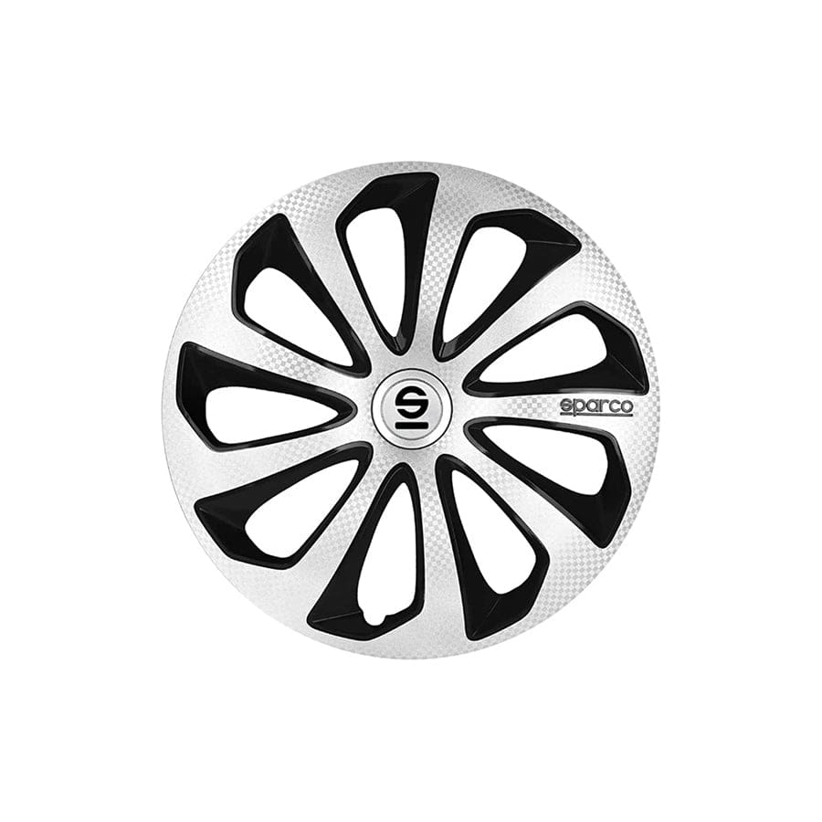 Sparco Sicilia SPC1673SVBK Wheel Trims 16 Inch (Black/Silver)