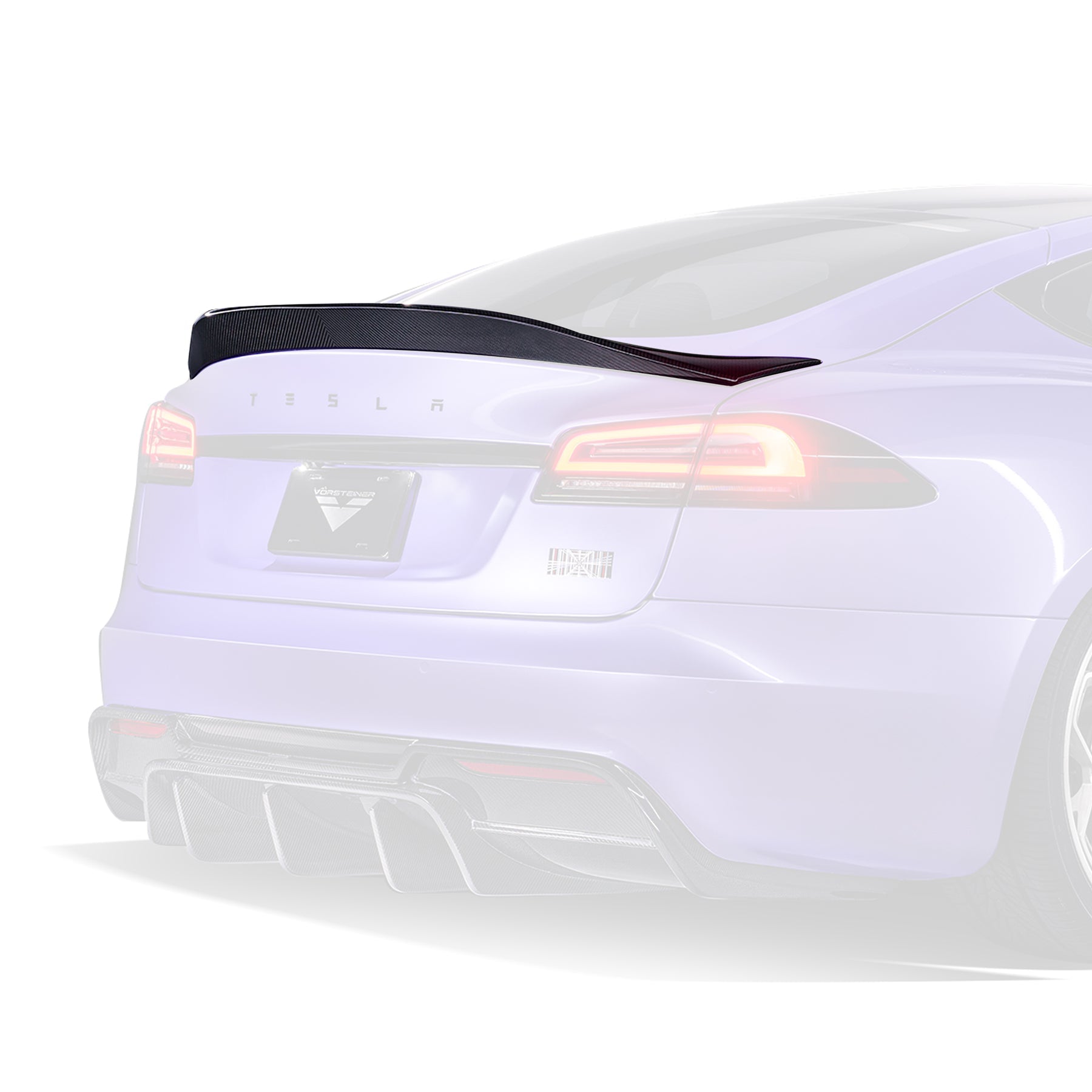 Vorsteiner TEV3060 VRS Tesla Model S Plaid Aero Decklid Spoiler Carbon Fiber PP 2x2 Glossy | ML Performance