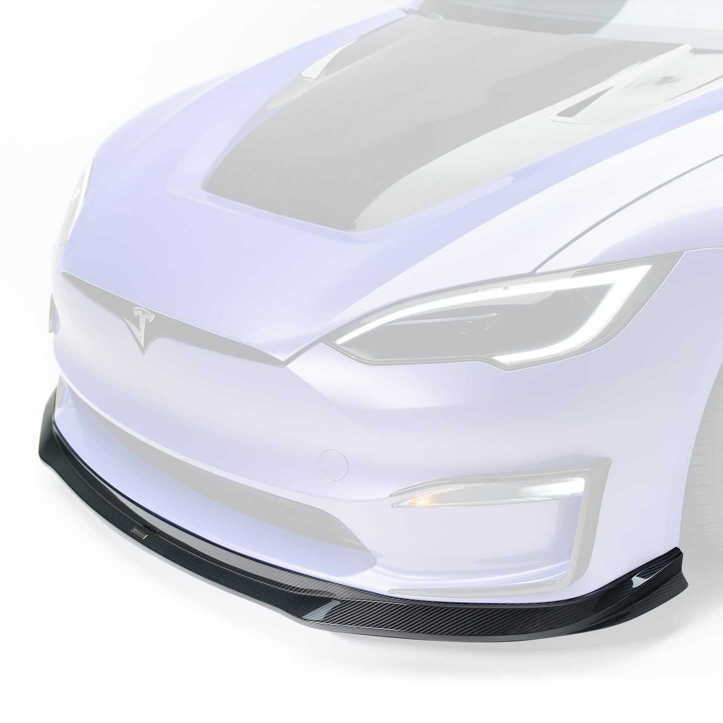 Vorsteiner TEV3020 VRS Tesla Model S Plaid Aero Front Spoiler Carbon Fiber PP 2X2 Glossy | ML Performance