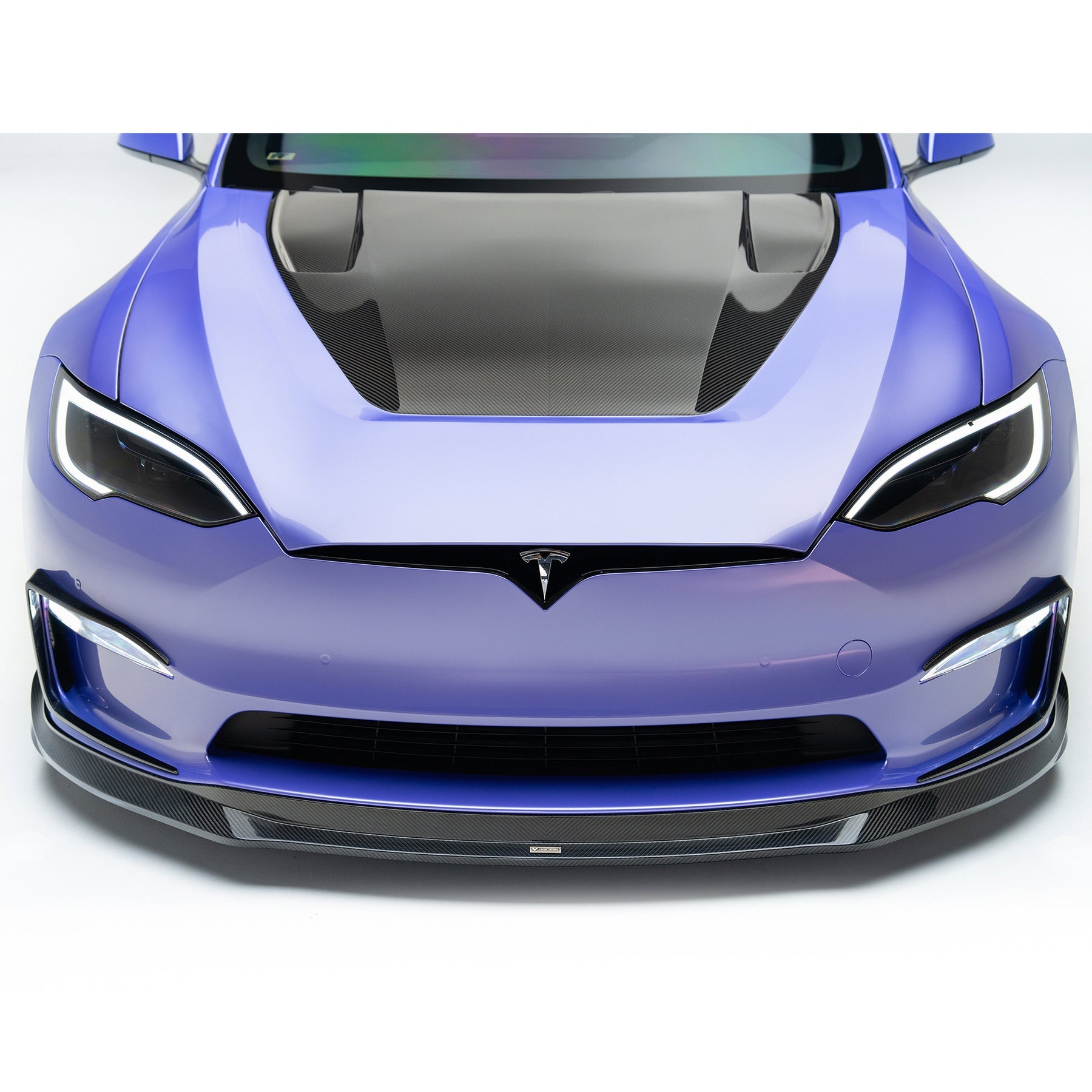 Vorsteiner TEV3080 VRS Tesla Model S Plaid Aero Hood Carbon Fiber PP 2x2 Glossy | ML Performance