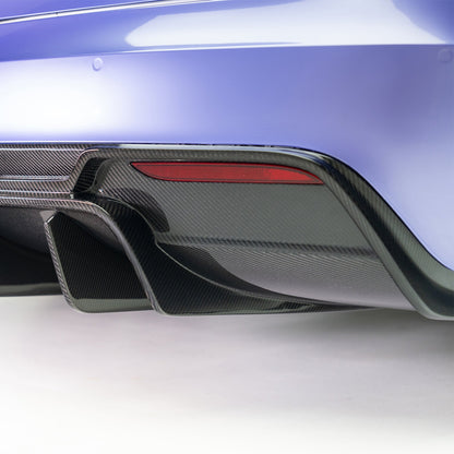 Vorsteiner TEV3040 VRS Tesla Model S Plaid Aero Rear Diffuser Carbon Fiber PP 2x2 Glossy | ML Performance