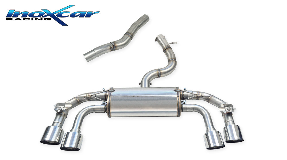 InoXcar VALV.GOLF8R.01.114R Volkswagen Golf 8 R Direct Central Pipe + Rear Silencer With End Pipe 2 X Diam. 114 Racing R+L + Valves Assembly With Original Electric Engines 1 | ML Performance UK Car Parts