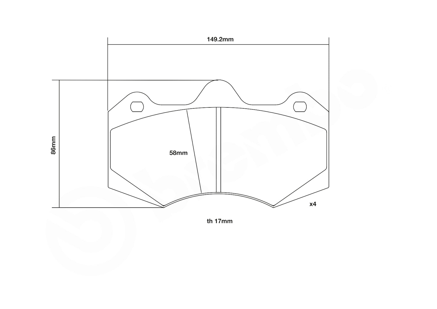 Brembo 07.B314.61-HP2 | HP2 Brake Pads