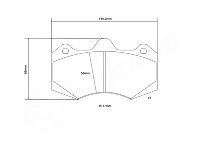 Brembo 07.B314.61-HP2 | HP2 Brake Pads