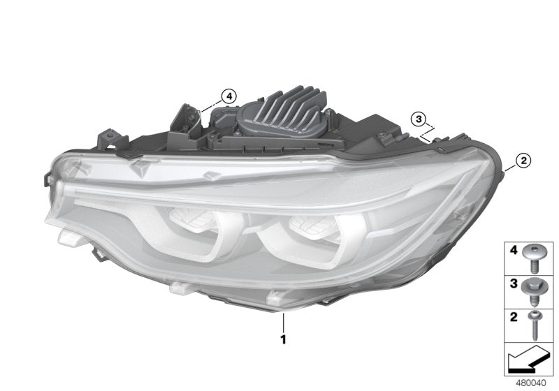 Genuine BMW 63117478535 F36 F32 F83 Headlight, Led, Ahl, Left (Inc. 425d, 420dX & 440i) | ML Performance UK Car Parts