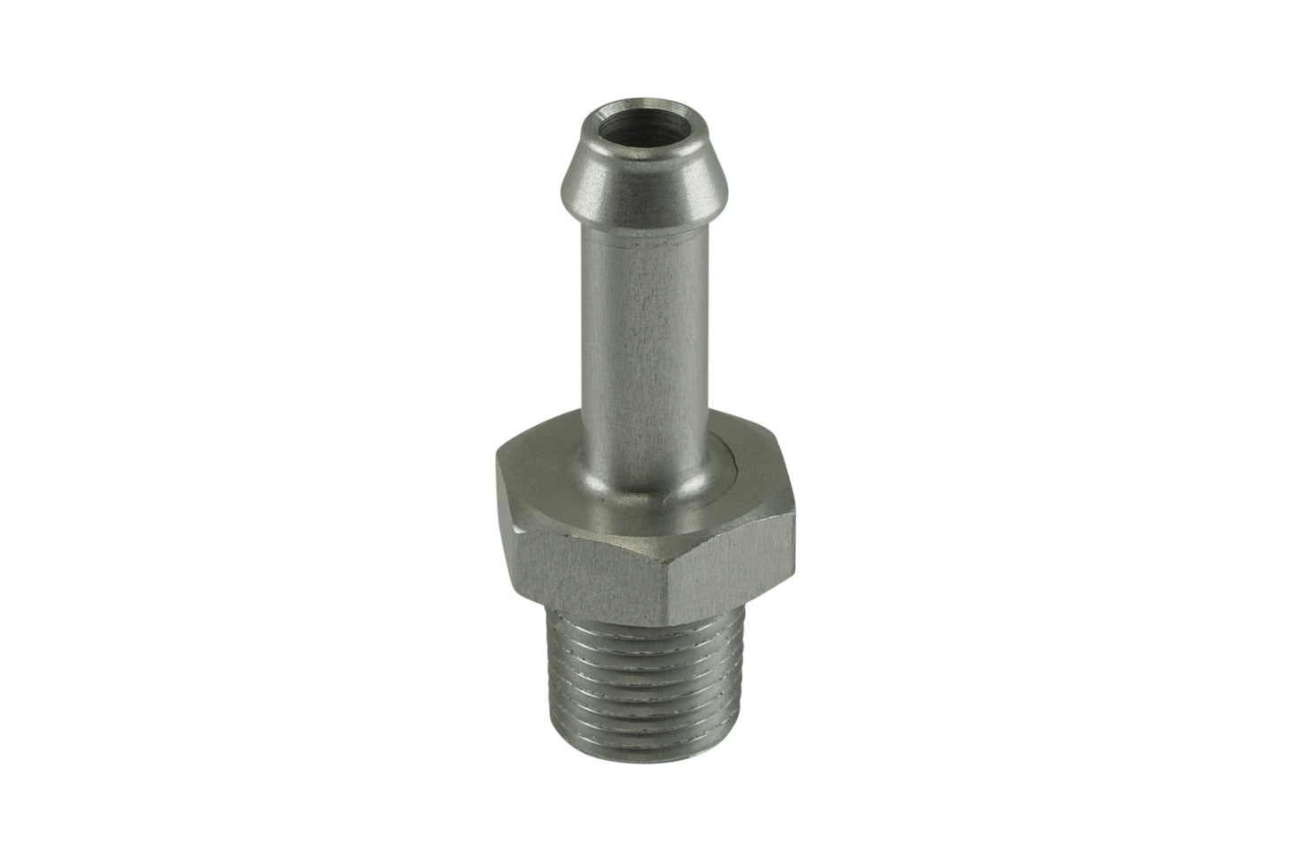 Fitting 6mm / 1/4 Hose End to 1/8 NPT Male Straight - Silver | ML Performance Car Parts