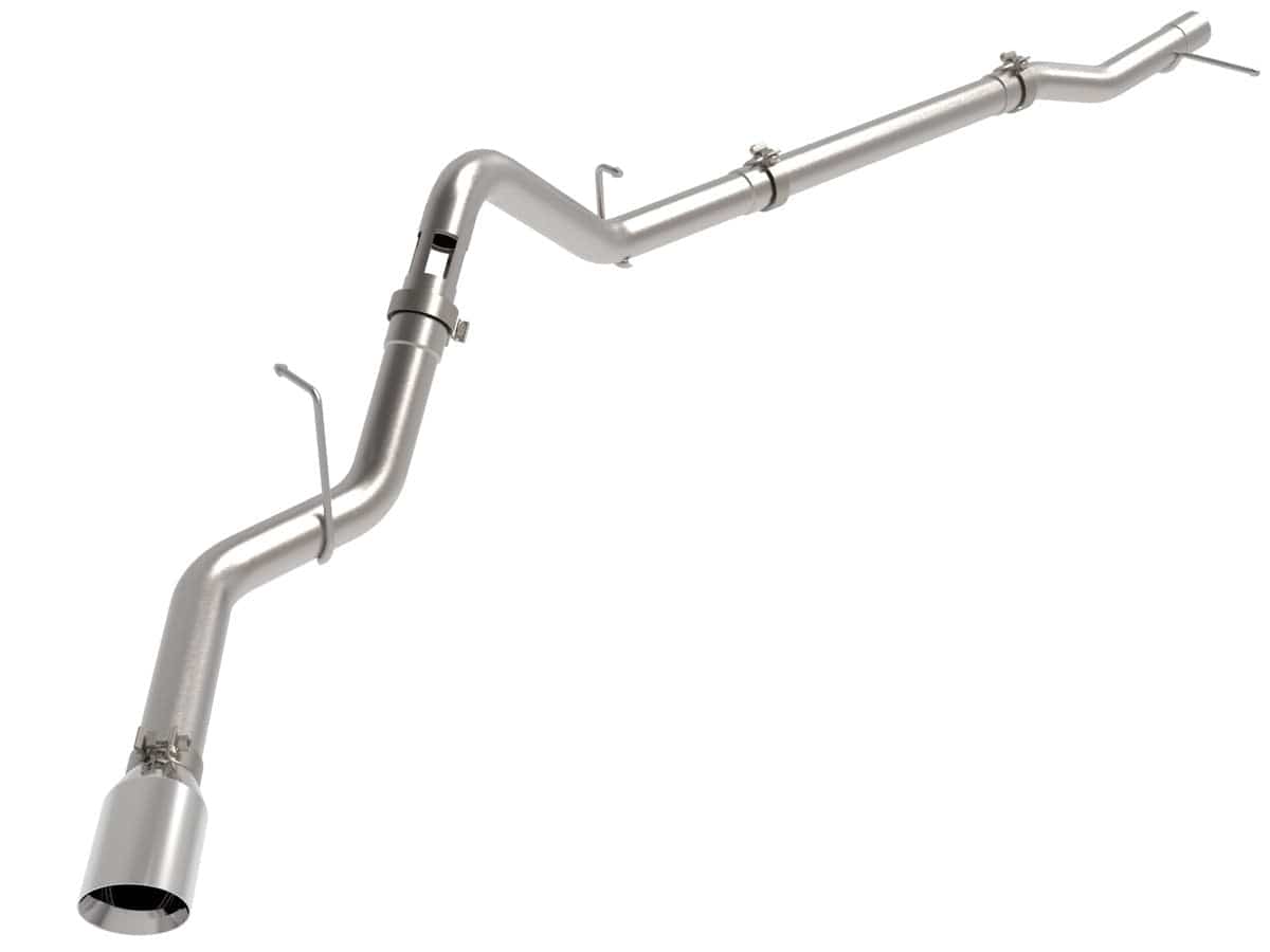 Large Bore-HD 3 IN 409 Stainless Steel DPF-Back Exhaust System w/Polished Tip | ML Performance Car Parts