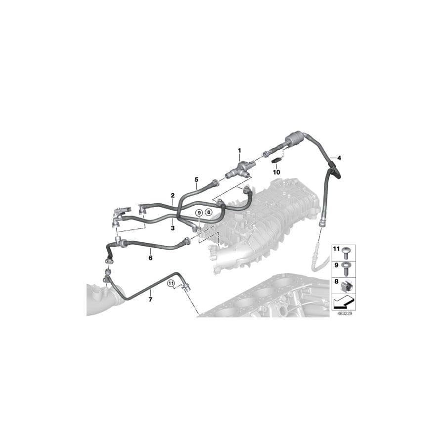 Genuine BMW 13908681537 G01 G02 Fuel Tank Breath.Line With Resonator (Inc. X3) | ML Performance UK Car Parts