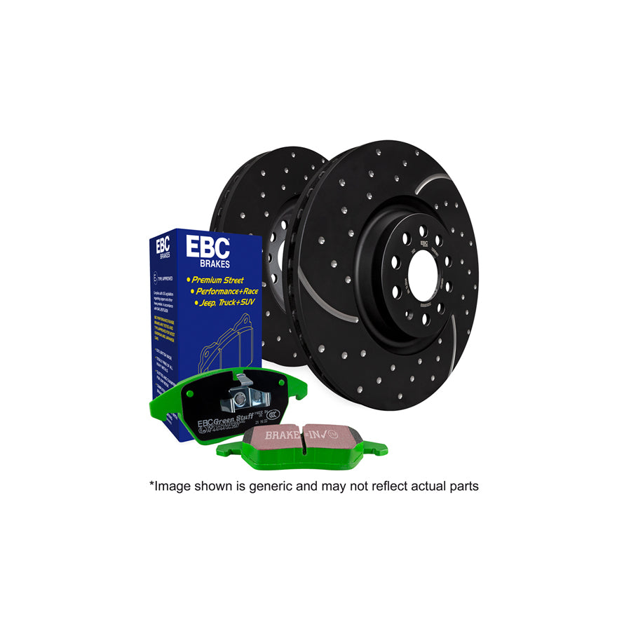 EBC PD11KR514 Audi A6 Greenstuff Rear Brake Pad & GD Disc Kit - Girling/TRW Caliper 1 | ML Performance UK Car Parts