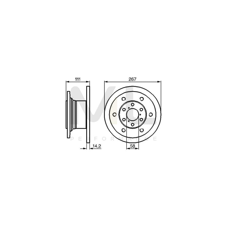 BOSCH 0 986 478 742 Brake Disc Solid, Oiled | ML Performance Car Parts