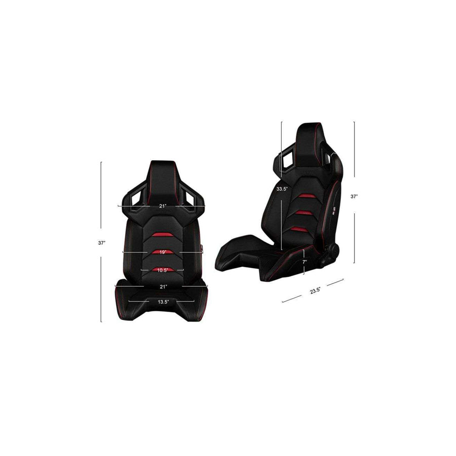 BRAUM Alpha-X Series Sport Reclinable Seats (White Leatherette Black Inserts) – Priced Per Pair | ML Performance UK Car Parts