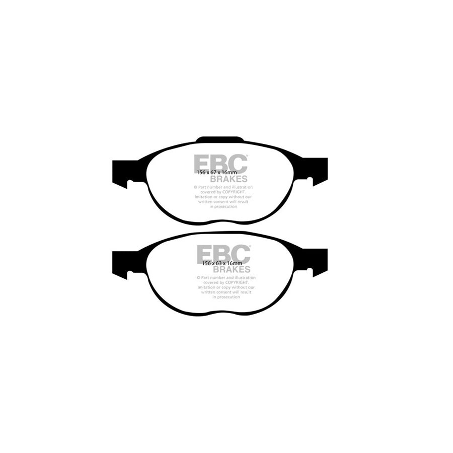 EBC PD01KF1638 Ford EcoSport Greenstuff Front Brake Pad & Plain Disc Kit  2 | ML Performance UK Car Parts