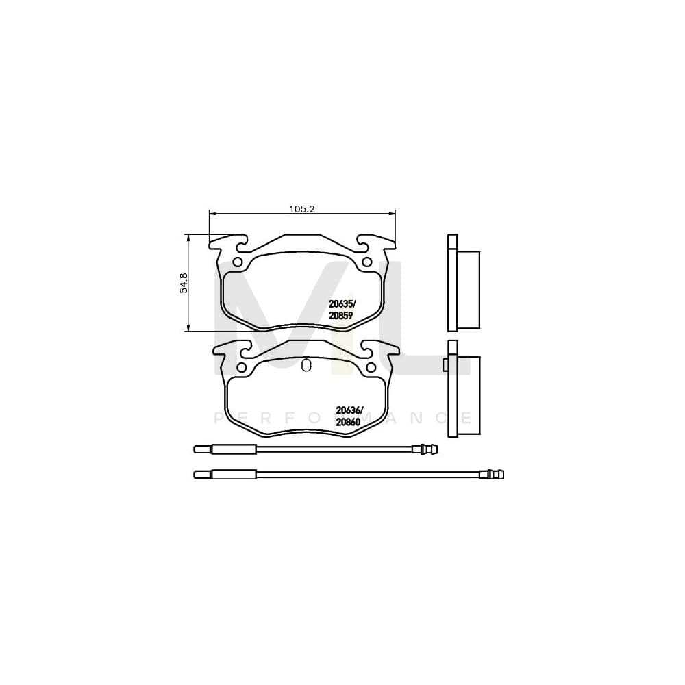 Hella 8DB 355 018-921 Brake Pad Set With Integrated Wear Warning Contact | ML Performance Car Parts