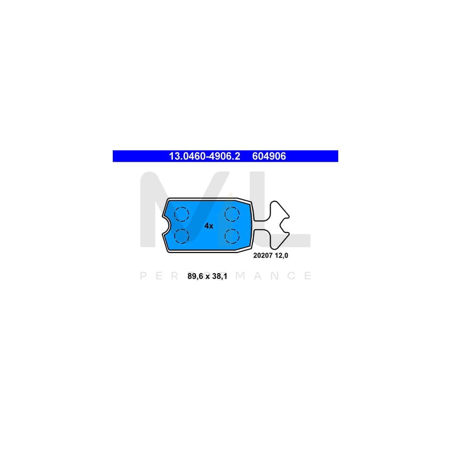 ATE 13.0460-4906.2 Brake pad set excl. wear warning contact, not prepared for wear indicator | ML Performance Car Parts