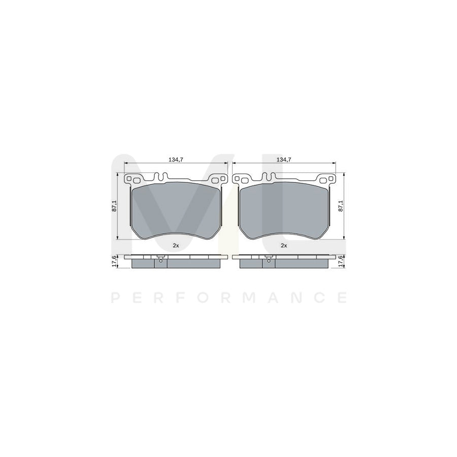 Bosch 0986494985 Brake Pad Set With Anti-Squeak Plate BP1836 | ML Performance Car Parts