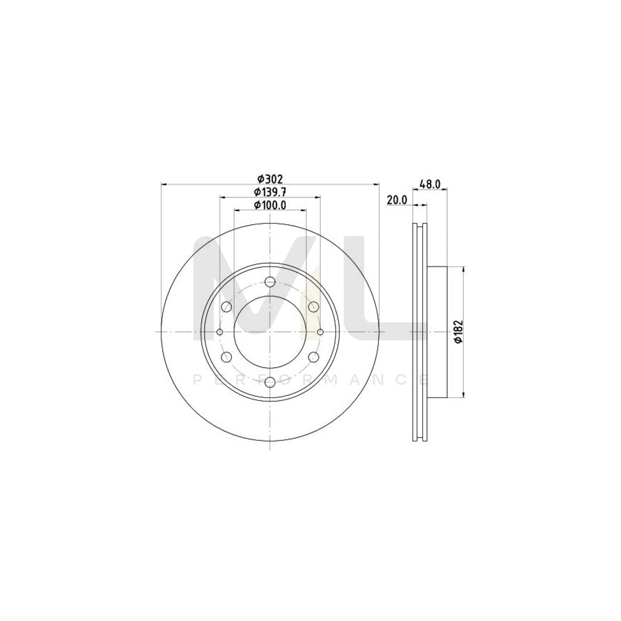 HELLA 8DD 355 105-191 Brake Disc Internally Vented, without wheel hub, without wheel studs | ML Performance Car Parts