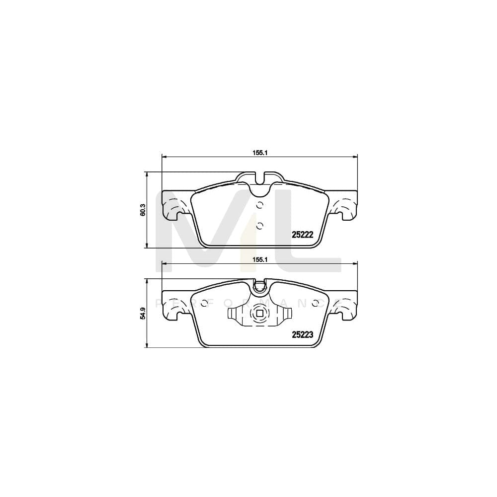 Hella 8DB 355 015-711 Brake Pad Set For Peugeot 508 Incl. Wear Warning Contact | ML Performance Car Parts