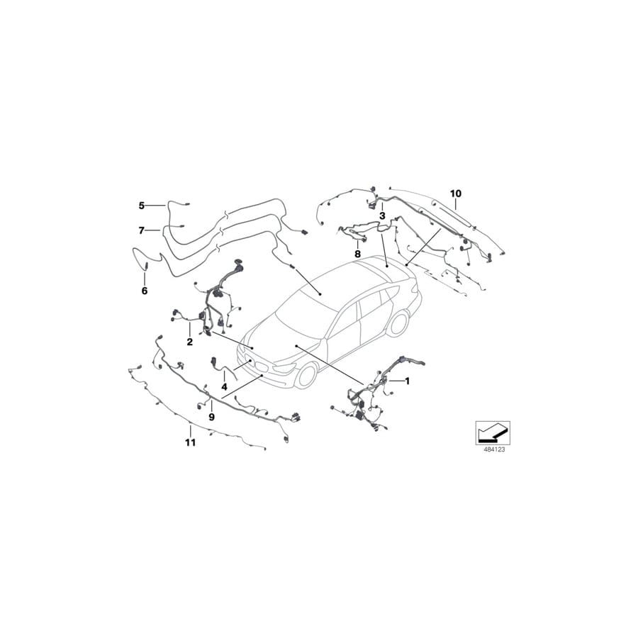 Genuine BMW 61129292845 F12 F06 Wiring Harness, Front End M-SPORT (Inc. M6) | ML Performance UK Car Parts