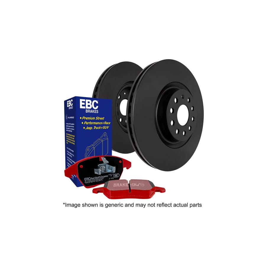 EBC PD02KR441 BMW E46 Redstuff Rear Brake Pad & Plain Disc Kit - ATE Caliper 1 | ML Performance UK Car Parts