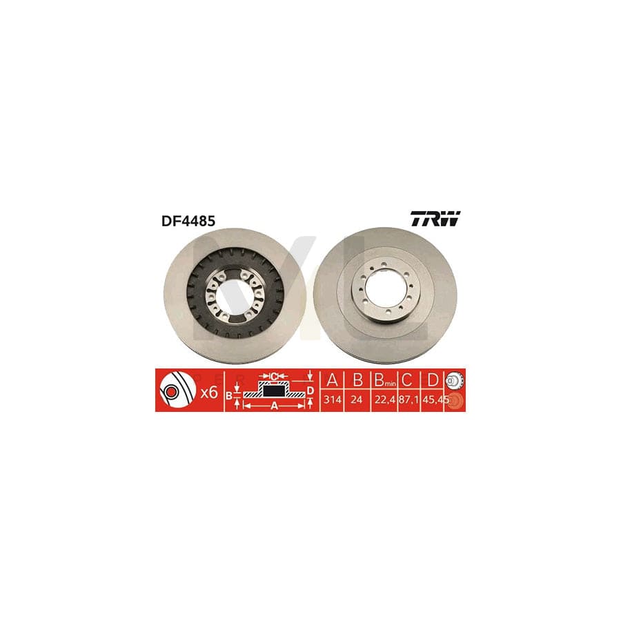 TRW DF4485 Brake Disc Vented, Painted | ML Performance Car Parts