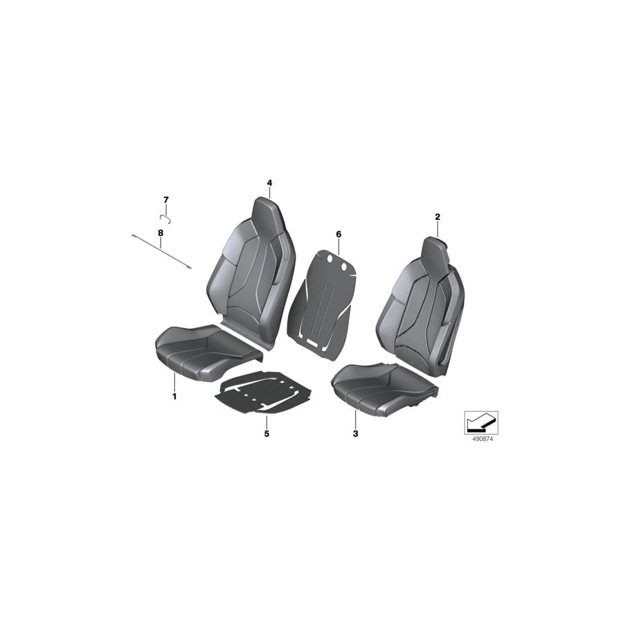 Genuine BMW 52107483268 I15 Sports Seat Cover Leather Right SCHWARZ (Inc. i8) | ML Performance UK Car Parts