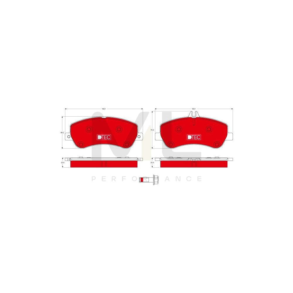 TRW Dtec Cotec Gdb1798Dte Brake Pad Set Prepared For Wear Indicator, With Brake Caliper Screws, With Accessories | ML Performance Car Parts