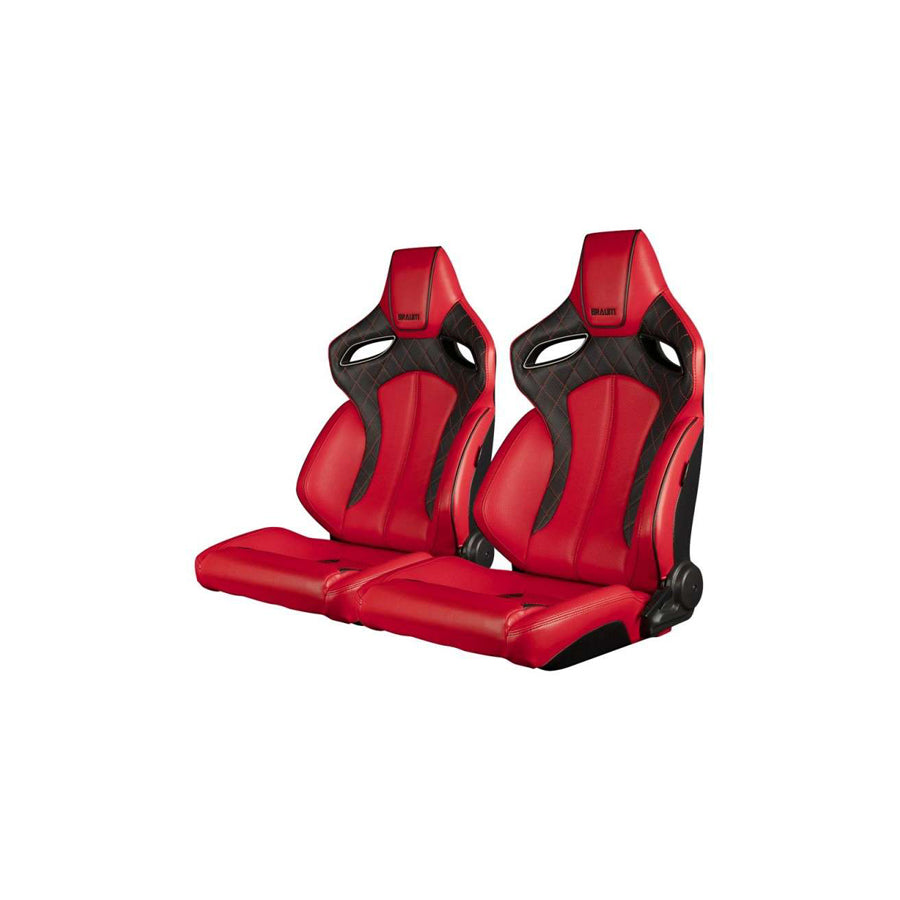 BRAUM Orue Series Racing Seats (Diamond Ed. Red Leatherette) – Pair | ML Performance UK Car Parts