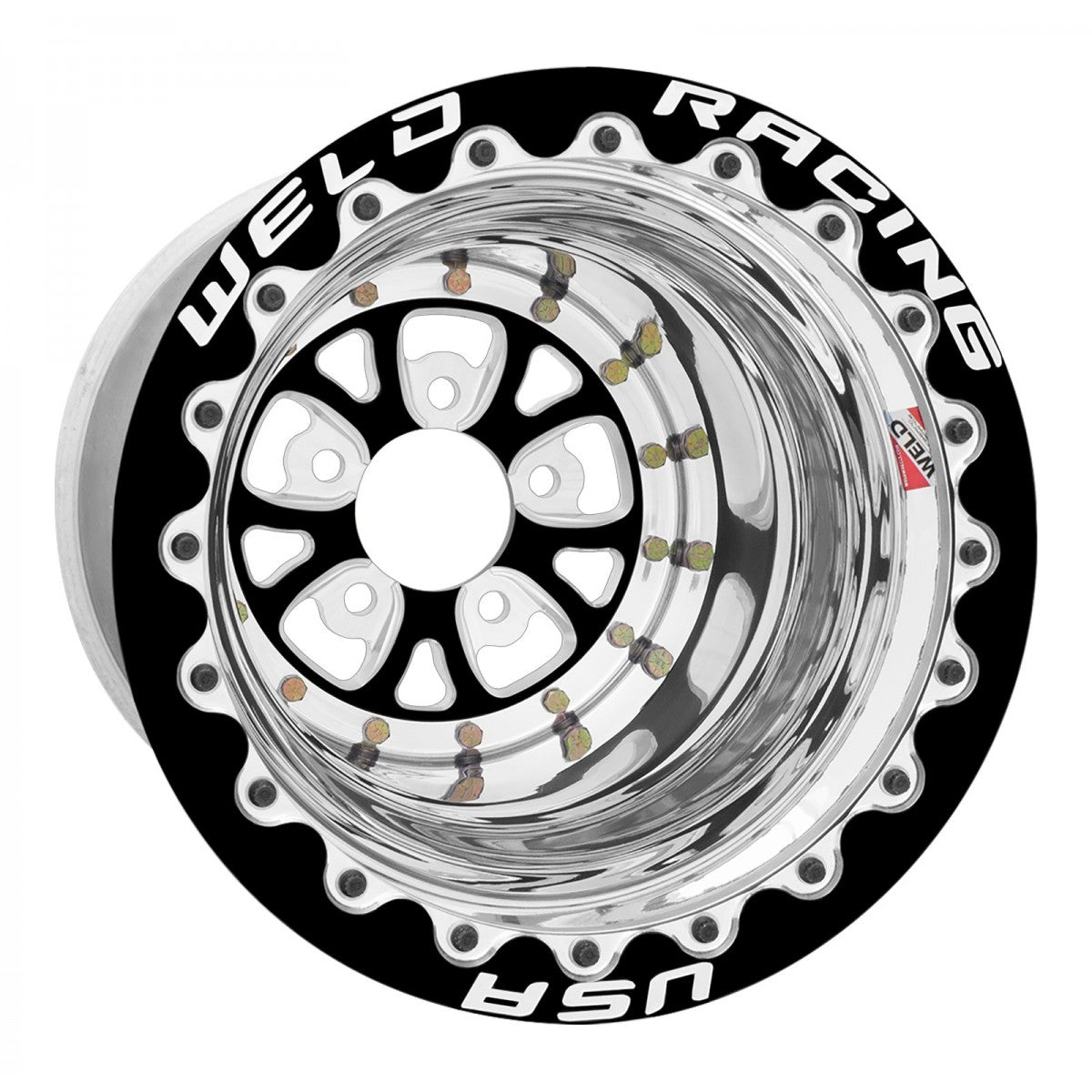 Weld 84B-510278MB V-Series Wheel 15x10 5x4.75 ET-38 BS4 Black Center - Polished Shell