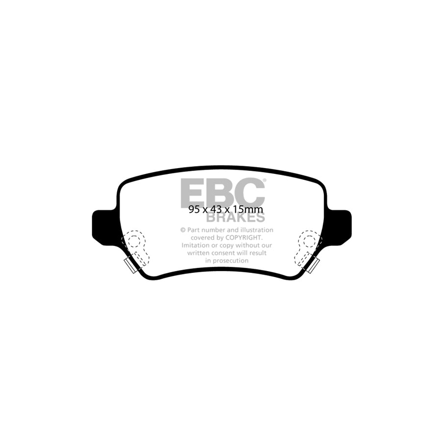 EBC PD01KR599 Opel Vauxhall Greenstuff Rear Brake Pad & Plain Disc Kit - Girling/TRW Caliper 2 | ML Performance UK Car Parts