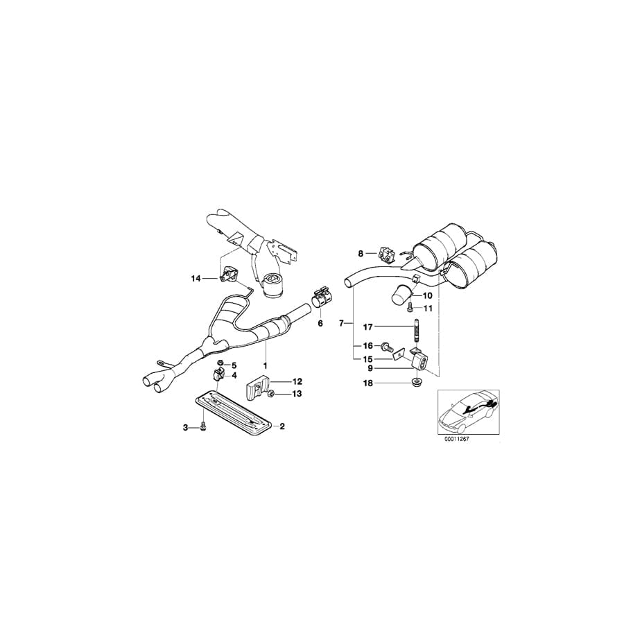 Genuine BMW 18101436532 E39 Center Muffler (Inc.  & 528i) | ML Performance UK Car Parts