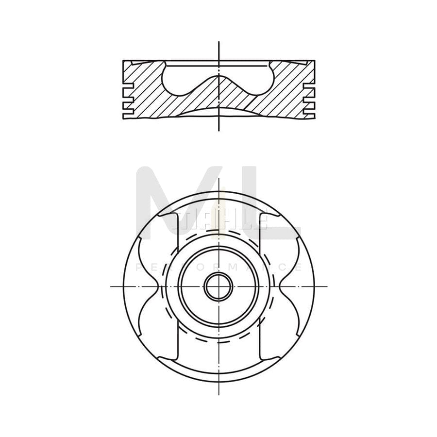 MAHLE ORIGINAL 004 01 00 Piston 86,0 mm, at shut-off cock, at steering cylinder, Axle stop on frame, Pitman Arm to track rod, with piston ring carrier, without cooling duct | ML Performance Car Parts