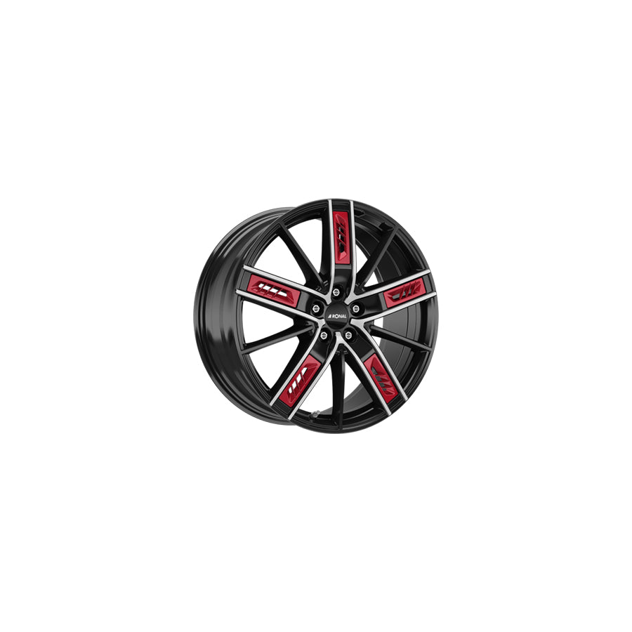 Ronal R67 Red Left 8.5x20 ET50 67R0855.38X/022 RED/L Jetblack Front Diamond Cut Wheel | ML Performance UK Car Parts