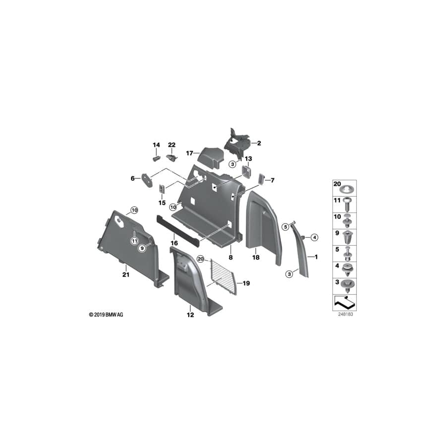 Genuine BMW 51477222222 F25 Right Trunk Trim SCHWARZ (Inc. X3) | ML Performance UK Car Parts